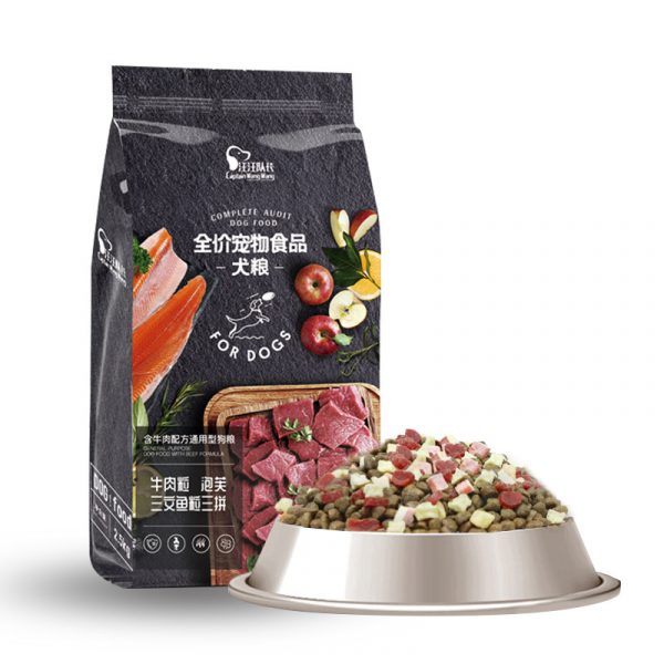 Thức Ăn Hạt Cho Chó Captain Vị Bò, Cá hồi, Phô mai túi 2.5kg