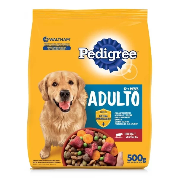 Thức Ăn Hạt Cho Chó Trưởng Thành Pedigree Vị Bò & Rau Củ Túi 500gr