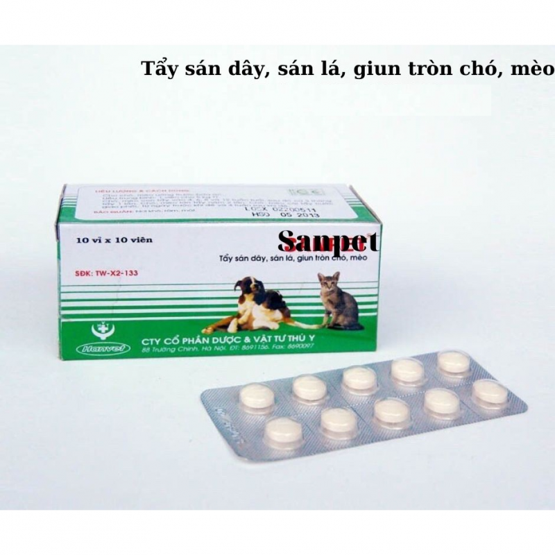 viên tẩy giun cho chó mèo sanpet