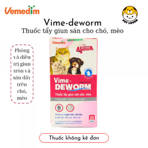 Tẩy Giun Dạng Nước Cho Chó Mèo Vemedim Vime-Deworm Chai 20ml